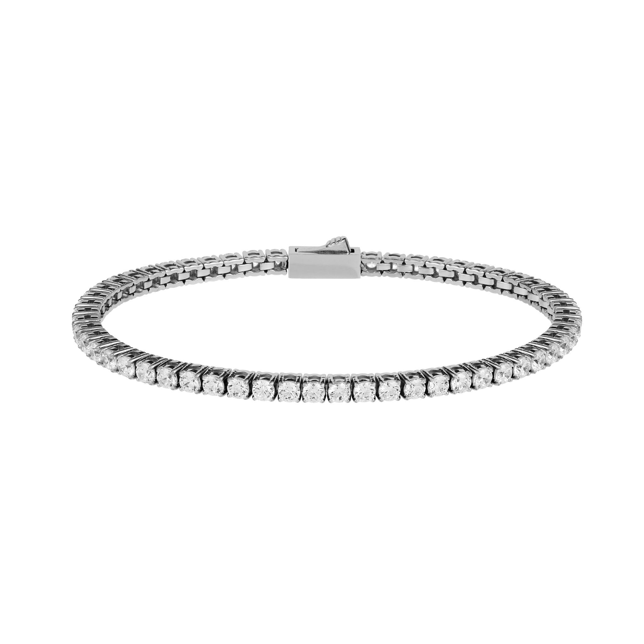Klassisk Tennisarmbånd i sølv fra TUXEN STUDIO - vandfast smykke nws cubic zirkonia sten. 