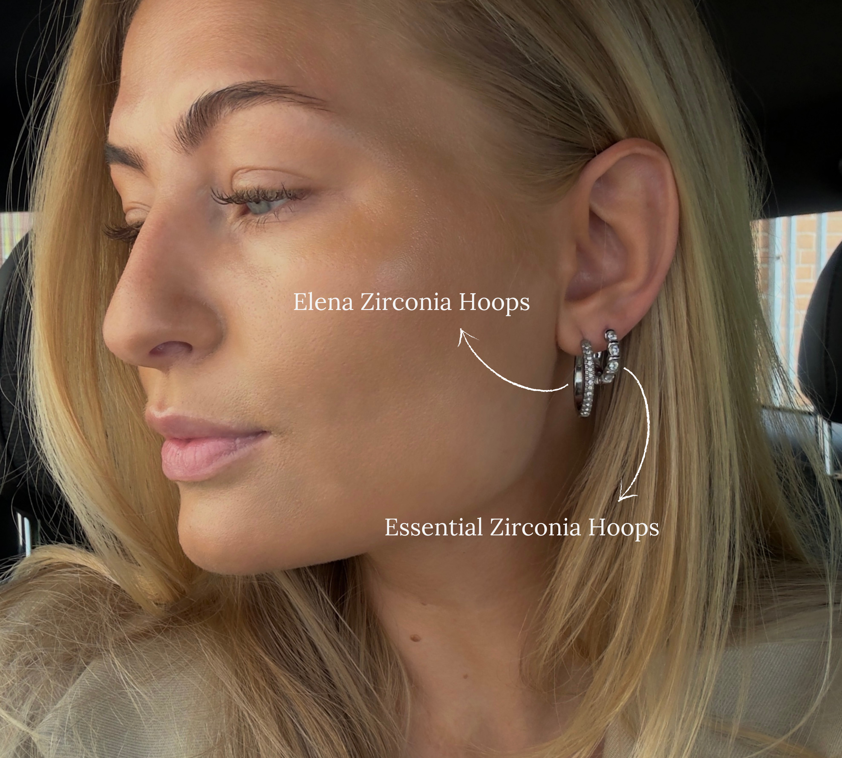 Elena Ovale Zirconia Hoops